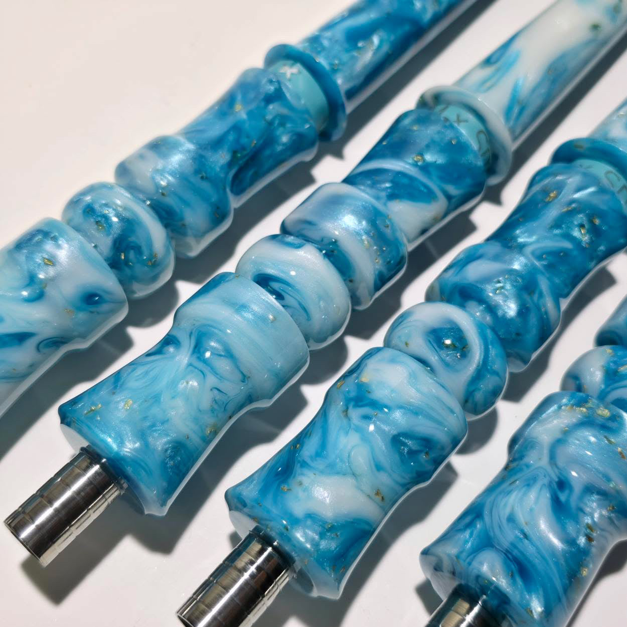 VM x Shisha Depot - Exclusive Hand Made Resin Mouthpiece Handle - Blue Starlight - Limited Edition