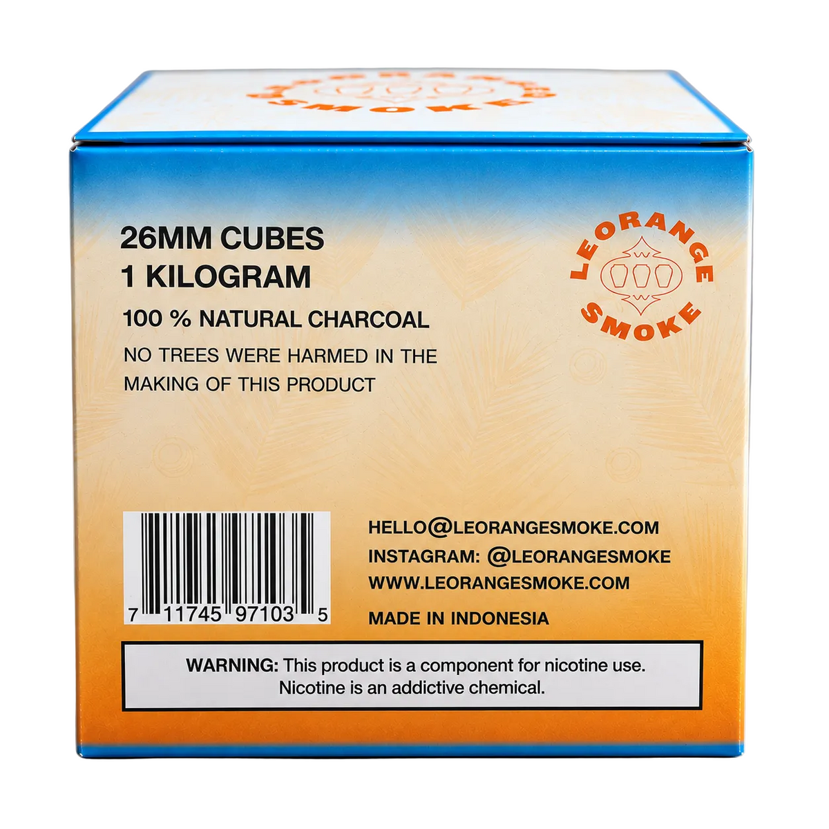 26MM LeOrange XL Hookah Charcoal Cube - 1KG